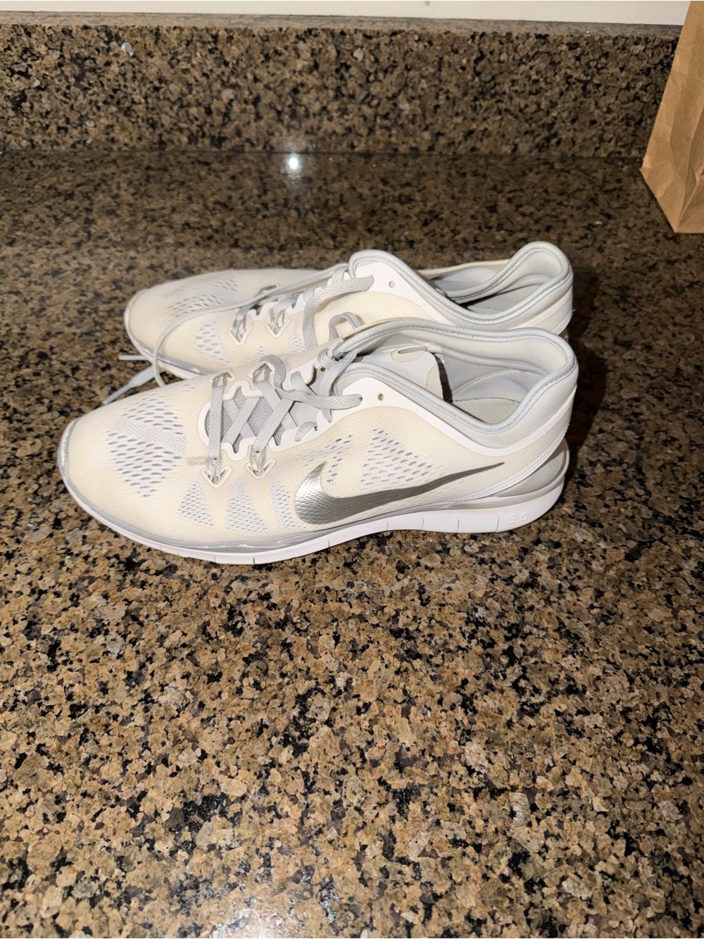 Nike Women’s White and Silver Training Sneakers